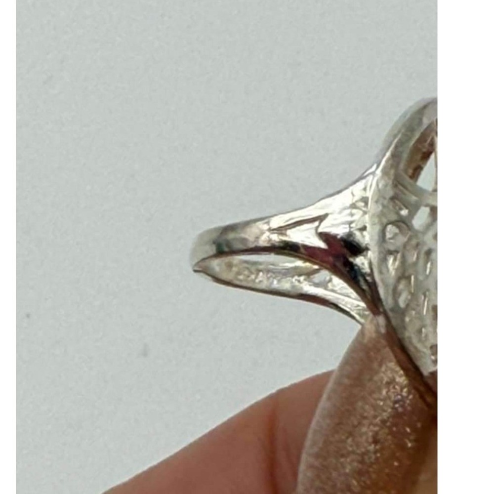 S925 Sterling Silver Tree Design Statement Ring Openwork Size 6 - Picture 7 of 10